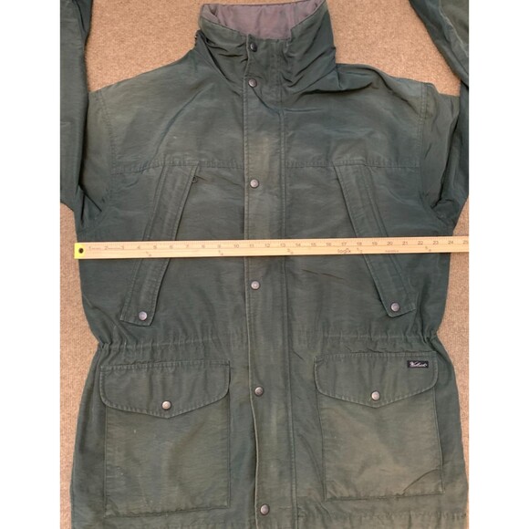 Woolrich Coat Mens L Field Stone Barn Chore Hunting Outdoor Flannel Hooded Green - Picture 8 of 10